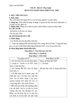 Giáo án Sinh học 9 - Tuần 23 - Năm học 2023-2024