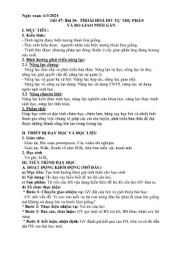 Giáo án Sinh học 9 - Tuần 28 - Năm học 2023-2024