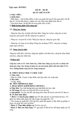 Giáo án Sinh học 9 - Tuần 30 - Năm học 2023-2024