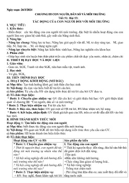 Giáo án Sinh học 9 - Tuần 31 - Năm học 2023-2024