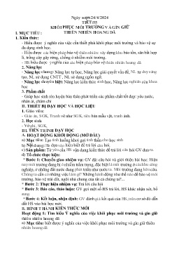 Giáo án Sinh học 9 - Tuần 35 - Năm học 2023-2024