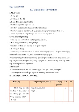 Giáo án Sinh học 9 - Tuần 36 - Năm học 2023-2024