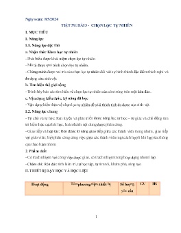 Giáo án Sinh học 9 - Tuần 37 - Năm học 2023-2024