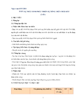 Giáo án Sinh học 9 - Tuần 38 - Năm học 2023-2024