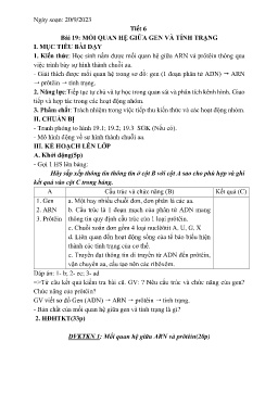 Giáo án Sinh học 9 - Tuần 4 - Năm học 2023-2024