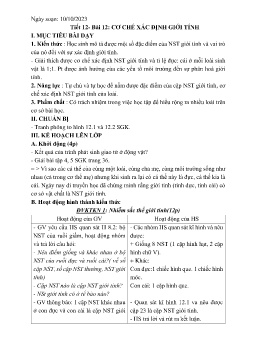 Giáo án Sinh học 9 - Tuần 7 - Năm học 2023-2024
