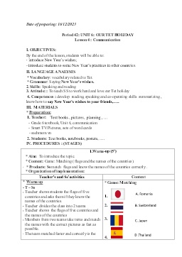 Giáo án Tiếng Anh 6 - Period 42-44, Unit 6: Our Tet holiday - Năm học 2023-2024