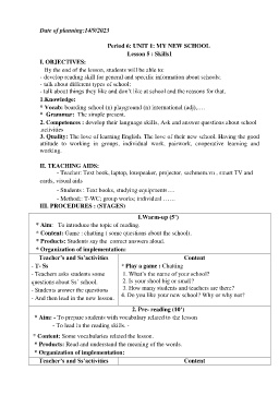 Giáo án Tiếng Anh 6 - Tuần 3 - Năm học 2023-2024