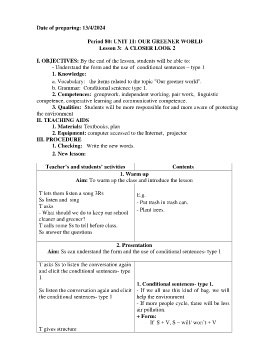 Giáo án Tiếng Anh 6 - Tuần 33 - Năm học 2023-2024