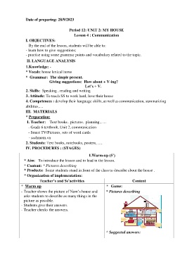 Giáo án Tiếng Anh 6 - Tuần 5 - Năm học 2023-2024