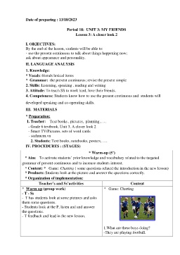 Giáo án Tiếng Anh 6 - Tuần 7 - Năm học 2023-2024