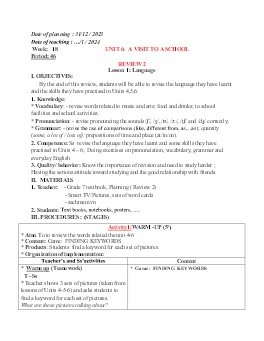 Giáo án Tiếng Anh 7 - Week 18 - Năm học 2023-2024