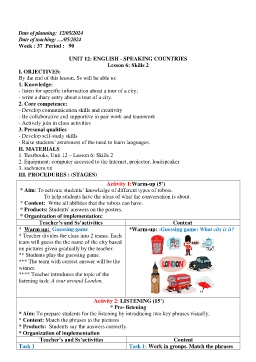 Giáo án Tiếng Anh 7 - Week 37 - Năm học 2023-2024