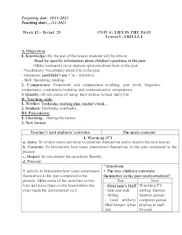 Giáo án Tiếng Anh 9 - Week 12 - Năm học 2023-2024