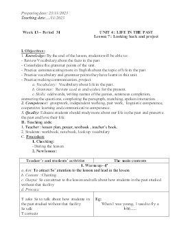 Giáo án Tiếng Anh 9 - Week 13 - Năm học 2023-2024