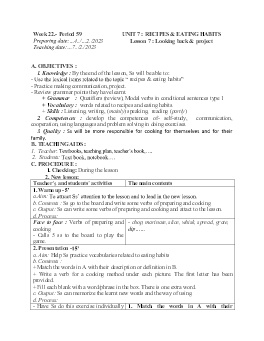 Giáo án Tiếng Anh 9 - Week 22 - Năm học 2023-2024