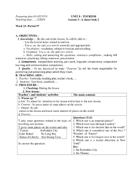 Giáo án Tiếng Anh 9 - Week 23 - Năm học 2023-2024