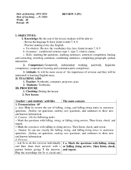 Giáo án Tiếng Anh 9 - Week 28 - Năm học 2023-2024