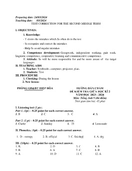 Giáo án Tiếng Anh 9 - Week 30 - Năm học 2023-2024