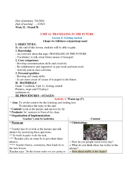 Giáo án Tiếng Anh 9 - Week 32 - Năm học 2023-2024