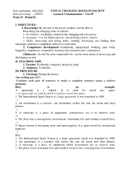 Giáo án Tiếng Anh 9 - Week 33 - Năm học 2023-2024