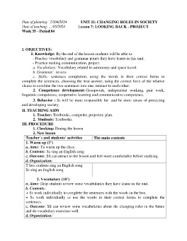 Giáo án Tiếng Anh 9 - Week 35 - Năm học 2023-2024