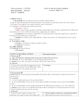 Giáo án Tiếng Anh 9 - Week 37 - Năm học 2023-2024
