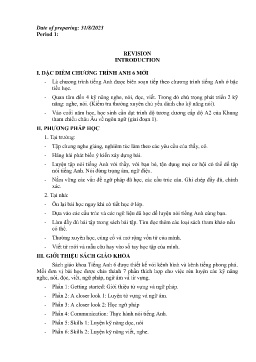 Giáo án Tiếng Anh Lớp 6 - Tuần 1 - Năm học 2023-2024