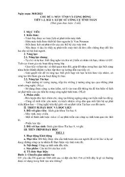 Giáo án Tin học 8 (Kết nối tri thức) - Tiết 1+2, Bài 1: Lược sử công cụ tính toán - Năm học 2023-2024