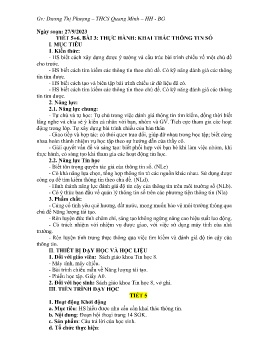Giáo án Tin học 8 (Kết nối tri thức) - Tiết 5+6, Bài 3: Thực hành Khai thác thông tin số - Năm học 2023-2024 - Dương Thị Phượng