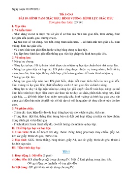 Giáo án Toán 6 (Kết nối tri thức) - Tiết 1-3, Bài 18: Hình tam giác đều. Hình vuông. Hình lục giác đều - Năm học 2023-2024
