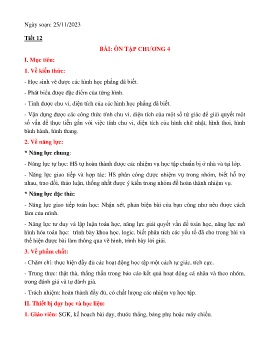 Giáo án Toán 6 (Kết nối tri thức) - Tiết 12: Ôn tập chương 4 - Năm học 2023-2024