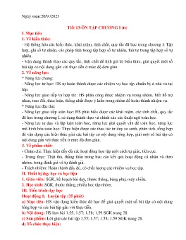 Giáo án Toán 6 (Kết nối tri thức) - Tiết 13: Ôn tập chương I (Tiếp theo) - Năm học 2023-2024