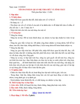 Giáo án Toán 6 (Kết nối tri thức) - Tiết 14+15, Bài 8: Quan hệ chia hết và tính chất - Năm học 2023-2024