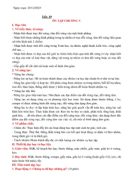 Giáo án Toán 6 (Kết nối tri thức) - Tiết 19+20: Ôn tập chương V - Năm học 2023-2024