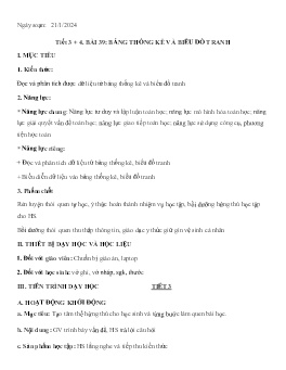 Giáo án Toán 6 (Kết nối tri thức) - Tiết 3+4, Bài 39: Bảng thống kê và biểu đồ trang - Năm học 2023-2024
