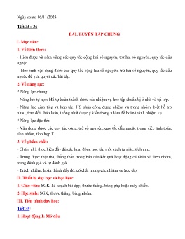 Giáo án Toán 6 (Kết nối tri thức) - Tiết 35+36: Luyện tập chung - Năm học 2023-2024