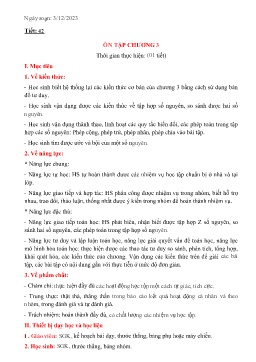 Giáo án Toán 6 (Kết nối tri thức) - Tiết 42: Ôn tập chương 3 - Năm học 2023-2024