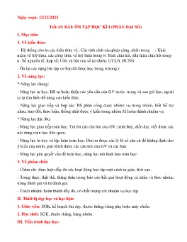 Giáo án Toán 6 (Kết nối tri thức) - Tiết 43: Ôn tập học kì I (Phần Đại số) - Năm học 2023-2024