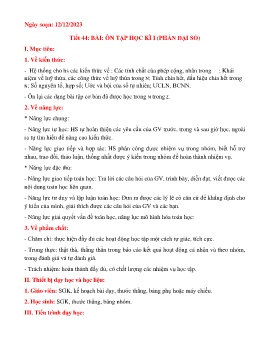 Giáo án Toán 6 (Kết nối tri thức) - Tiết 44: Ôn tập học kì I (Phần Đại số) - Năm học 2023-2024