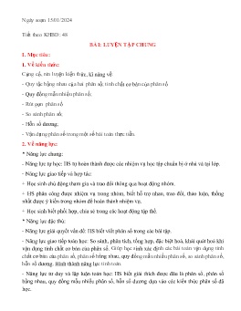 Giáo án Toán 6 (Kết nối tri thức) - Tiết 48: Luyện tập chung - Năm học 2023-2024