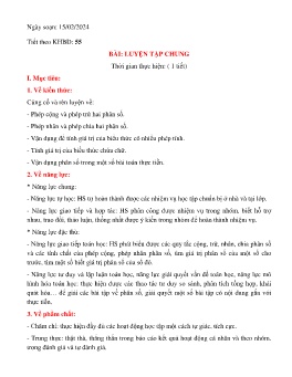 Giáo án Toán 6 (Kết nối tri thức) - Tiết 55: Luyện tập chung - Năm học 2023-2024