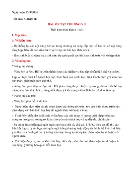 Giáo án Toán 6 (Kết nối tri thức) - Tiết 66: Ôn tập chương VII - Năm học 2023-2024