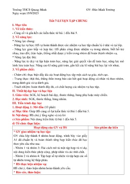 Giáo án Toán 6 (Kết nối tri thức) - Tiết 7: Luyện tập chung - Năm học 2023-2024 - Đào Minh Trưởng