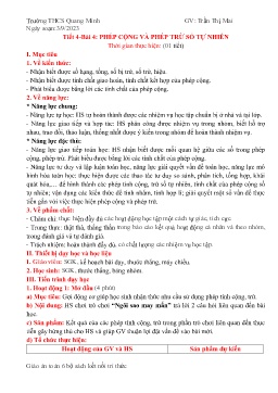 Giáo án Toán 6 (Kết nối tri thức) - Tuần 2 - Năm học 2023-2024 - Trần Thị Mai