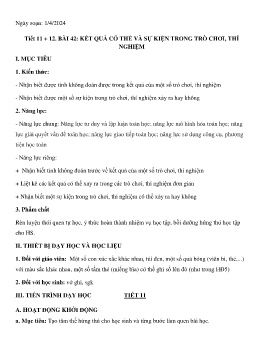 Giáo án Toán 6 (Kết nối tri thức) - Tuần 32+33 - Năm học 2023-2024