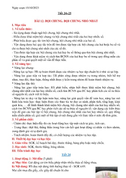 Giáo án Toán 6 (Kết nối tri thức) - Tuần 8+9 - Năm học 2023-2024