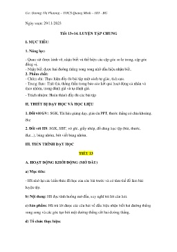 Giáo án Toán 7 (Kết nối tri thức) - Tiết 13+14: Luyện tập chung - Năm học 2023-2024 - Dương Thị Phượng