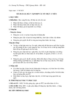 Giáo án Toán 7 (Kết nối tri thức) - Tiết 20-22, Bài 7: Tập hợp các số thực - Năm học 2023-2024 - Dương Thị Phượng