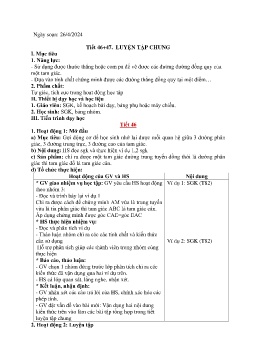 Giáo án Toán 7 (Kết nối tri thức) - Tiết 46+47: Luyện tập chung - Năm học 2023-2024